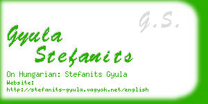 gyula stefanits business card